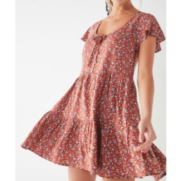 julia tiered ruffle mini dress